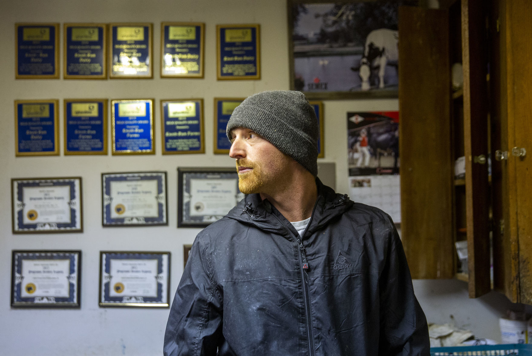 Michael Brubaker cares for his cows